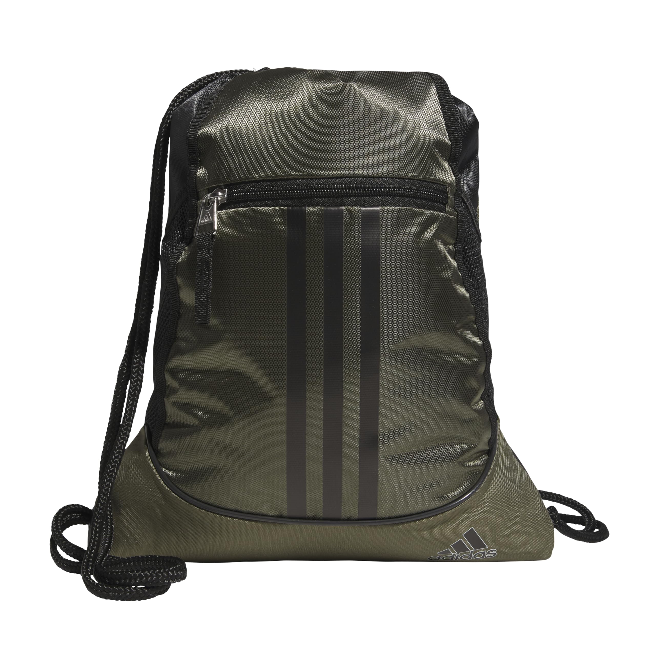 adidas Alliance Sackpack, Drawstring Backpack, Lightweight Small Gym Bag for Women and Men, Black, One Size